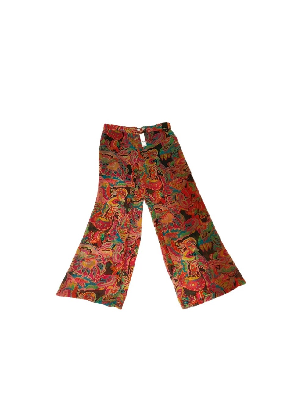 New York & Co Sheer Bright Floral Print Palazzo Pants Women's Sz Large NWT